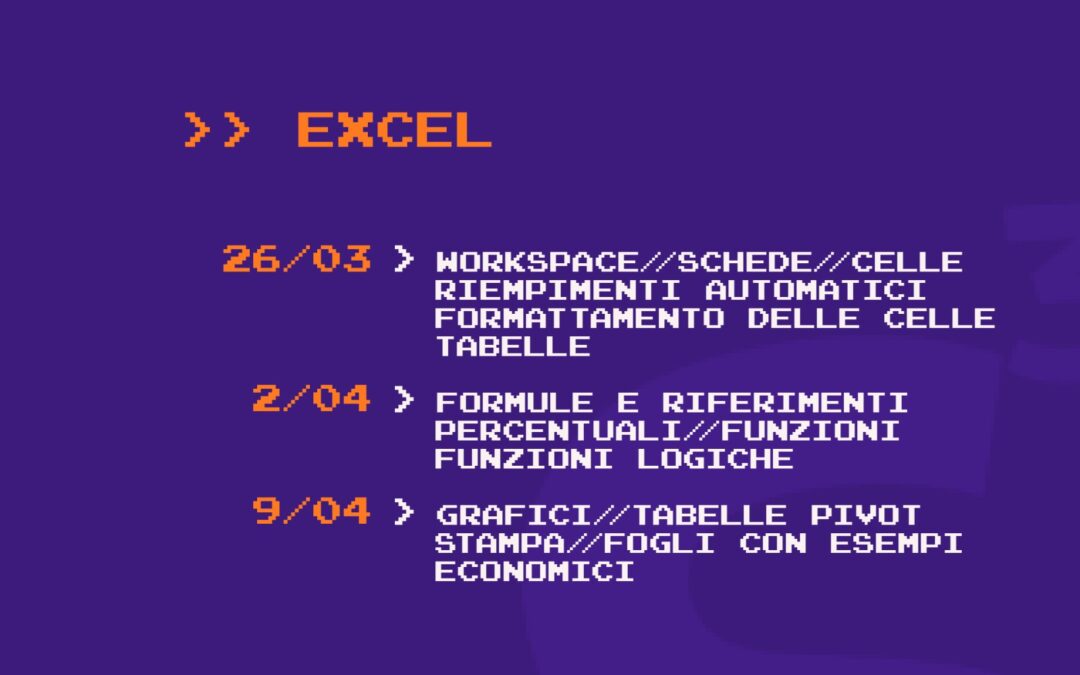 Corso Excel – seconda edizione